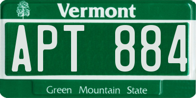 VT license plate APT884