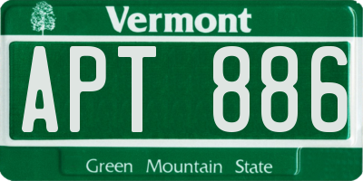 VT license plate APT886