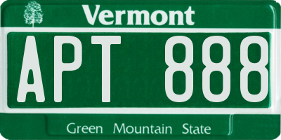 VT license plate APT888