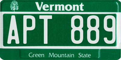 VT license plate APT889