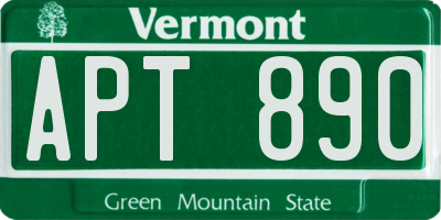 VT license plate APT890