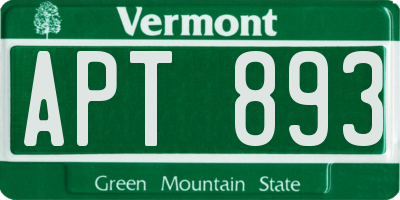 VT license plate APT893
