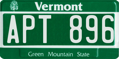 VT license plate APT896