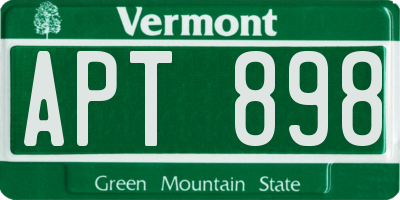 VT license plate APT898