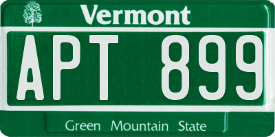 VT license plate APT899