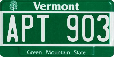 VT license plate APT903