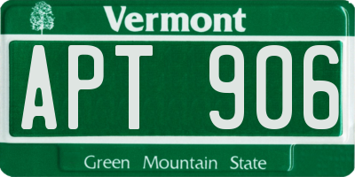 VT license plate APT906
