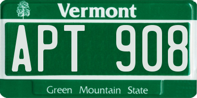 VT license plate APT908