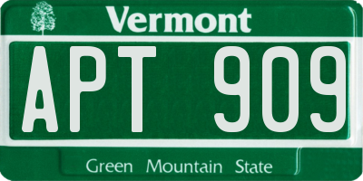 VT license plate APT909