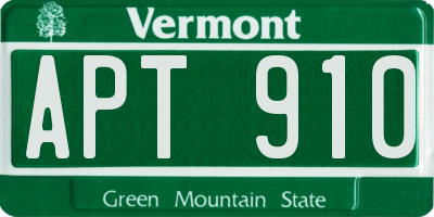 VT license plate APT910