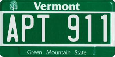 VT license plate APT911