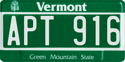 VT license plate APT916
