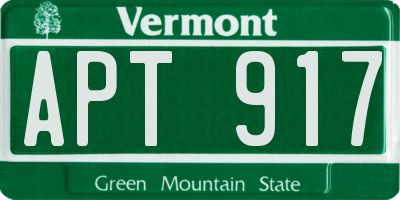 VT license plate APT917