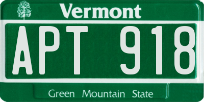 VT license plate APT918