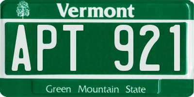 VT license plate APT921