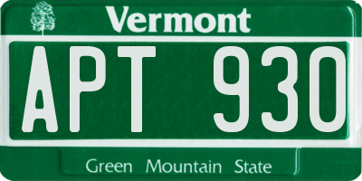 VT license plate APT930