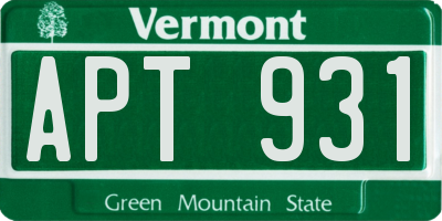 VT license plate APT931