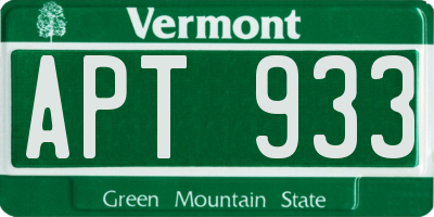 VT license plate APT933