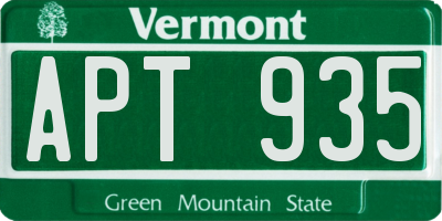 VT license plate APT935