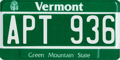 VT license plate APT936
