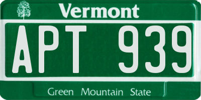 VT license plate APT939