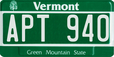 VT license plate APT940