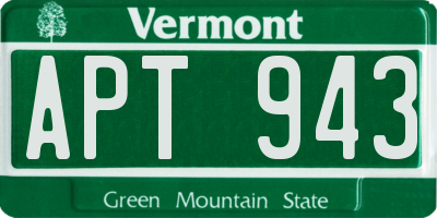 VT license plate APT943