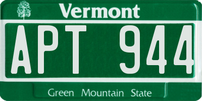VT license plate APT944