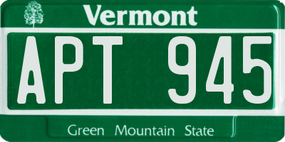 VT license plate APT945