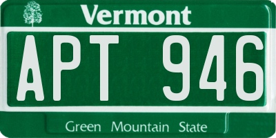 VT license plate APT946