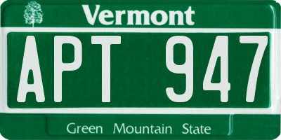 VT license plate APT947