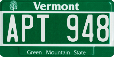 VT license plate APT948