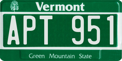 VT license plate APT951