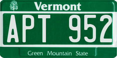 VT license plate APT952