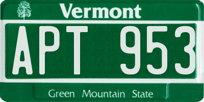 VT license plate APT953