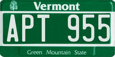 VT license plate APT955