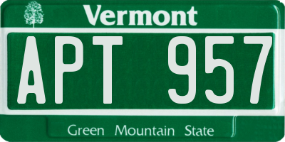 VT license plate APT957