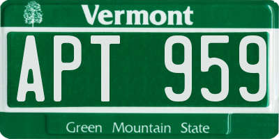 VT license plate APT959