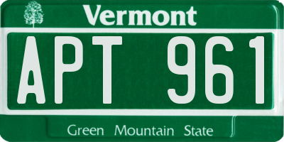 VT license plate APT961