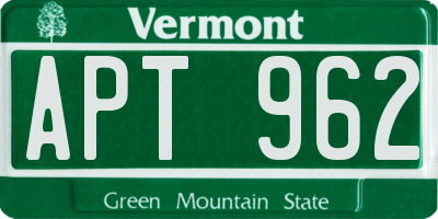 VT license plate APT962