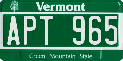 VT license plate APT965