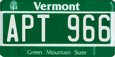 VT license plate APT966