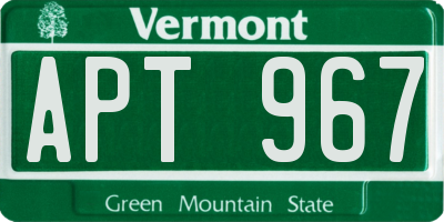 VT license plate APT967