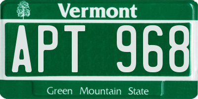 VT license plate APT968