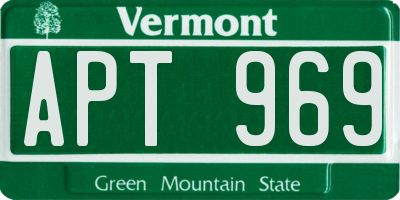 VT license plate APT969