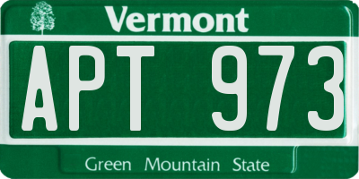 VT license plate APT973