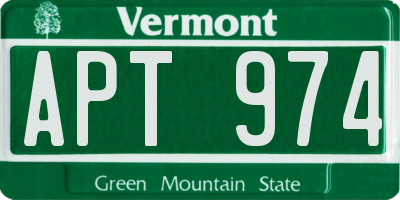 VT license plate APT974