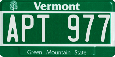 VT license plate APT977