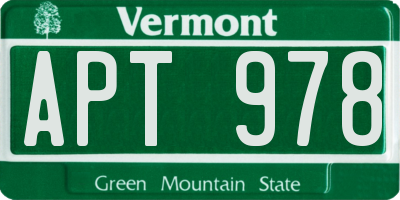 VT license plate APT978