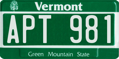VT license plate APT981